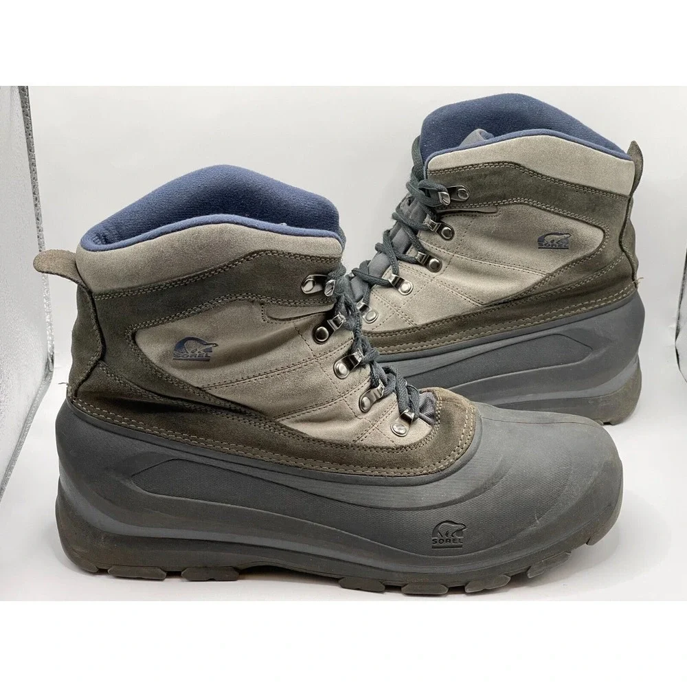 Sorel Cold Mountain Men's Hiking Winter Boots Size 14 Thinsulate Beige‎ Suede